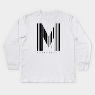 Mighty Max Bar Code (BLACK) Kids Long Sleeve T-Shirt